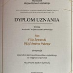 Dyplom uznania dla Filipa Żywarskiego